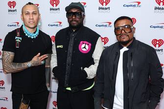 LAS VEGAS, NEVADA, USA - SEPTEMBER 23: Taboo, will.i.am and apl.de.ap of Black Eyed Peas pose in the press room at the 2022 iHeartRadio Music Festival - Night 1 held at the T-Mobile Arena on September 23, 2022 in Las Vegas, Nevada, United States. (Photo by Xavier Collin/Image Press Agency/Sipa USA)
