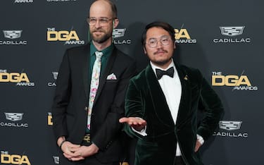 (L-R) Daniel Scheinert and Daniel Kwan at the 75th Annual Directors Guild Of America Awards held at the Beverly Hilton in Beverly Hills, CA on Saturday, ​February 18, 2023. (Photo By Sthanlee B. Mirador/Sipa USA)