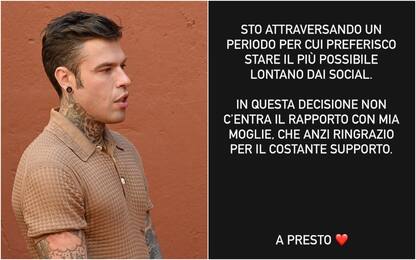 Fedez: "Preferisco stare lontano dai social, mia moglie non c'entra"