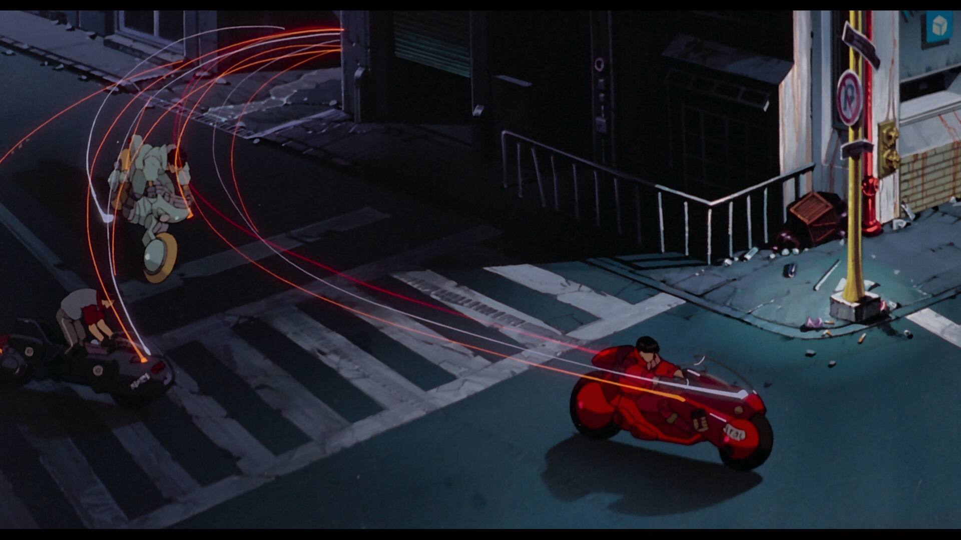 Le moto di Kaneda e dalla sua banda per le strade di Neo Tokyo Akira cinema 4k