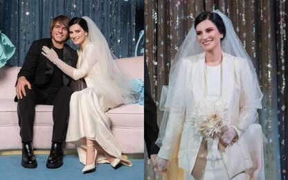 Matrimonio Laura Pausini, i dettagli dell'abito da sposa