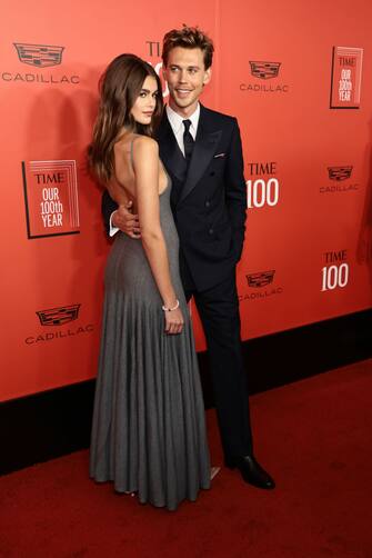 NEW YORK, NEW YORK - APRIL 26: Kaia Gerber and Austin Butler attend the 2023 Time100 Gala at Jazz at Lincoln Center on April 26, 2023 in New York City.  (Photo by Jamie McCarthy/Getty Images)