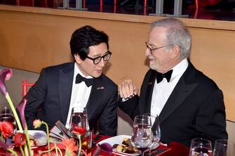 NEW YORK, NEW YORK - APRIL 26: (LR) Ke Huy Quan and Steven Spielberg attend 2023 TIME100 Gala at Jazz at Lincoln Center on April 26, 2023 in New York City.  (Photo by Patrick McMullan/Patrick McMullan via Getty Images)