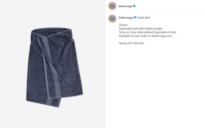 Balenciaga, arriva la gonna asciugamano Towel Skirt da 900 dollari
