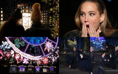 Jennifer Lawrence accende le luci di Natale di Dior sulla 5th Avenue