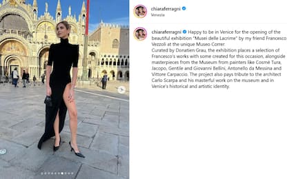 Chiara Ferragni torna su Instagram, in nero per l'evento a Venezia