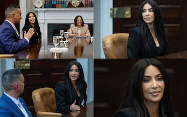 Kim Kardashian, il total black per la visita alla Casa Bianca