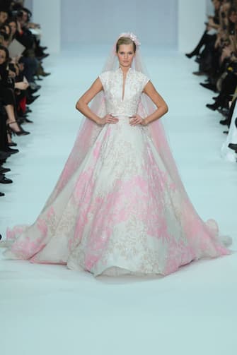 PARIS, FRANCE - JANUARY 25: A model walks the runway during the Elie Saab Spring/Summer 2012 Haute-Couture Show as part of Paris Fashion Week at Grand Palais on January 25, 2012 in Paris, France. (Photo by Antonio de Moraes Barros Filho/WireImage)