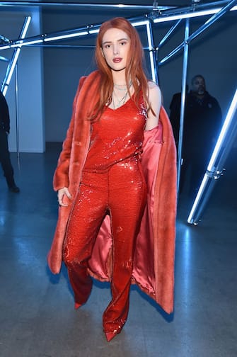 NEW YORK, NY - FEBRUARY 12:  Bella Thorne attends the Sally LaPointe front row during New York Fashion Week: The Shows at Gallery I at Spring Studios on February 12, 2019 in New York City.  (Photo by Theo Wargo/Getty Images for NYFW: The Shows)