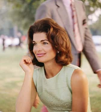 CIRCA 1960s:  Former First Lady Jacqueline Kennedy enjoys herself at a picnic circa the 1960s.  (Photo by Michael Ochs Archives/Getty Images)