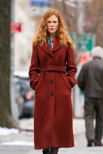1139115546 NEW YORK, NEW YORK - MARCH 29: Nicole Kidman is seen on the set of 'The Undoing' in the Upper East Side on March 29, 2019 in New York City. (Photo by Gotham/GC Images)