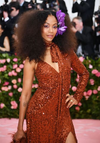 NEW YORK, NEW YORK - MAY 06: Zoe Saldana attends The 2019 Met Gala Celebrating Camp: Notes on Fashion at Metropolitan Museum of Art on May 06, 2019 in New York City. (Photo by Dimitrios Kambouris/Getty Images for The Met Museum/Vogue)