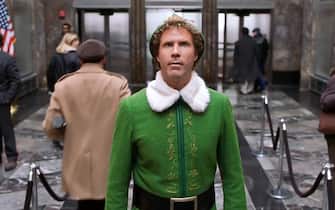 USA. Will Ferrell  in a scene from the ©New Line Cinema movie : Elf (2003). 
Plot: After discovering he is a human, a man raised as an elf at the North Pole decides to travel to New York City to locate his real father. 
Ref:  LMK110-J6855-141020
Supplied by LMKMEDIA. Editorial Only.
Landmark Media is not the copyright owner of these Film or TV stills but provides a service only for recognised Media outlets. pictures@lmkmedia.com