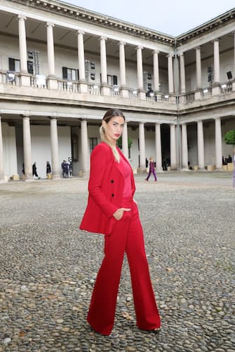 MILAN, ITALY - SEPTEMBER 25: Melissa Satta attends the BOSS Fashion Show during the Milan Fashion Week Spring/Summer 2021 on September 25, 2020 in Milan, Italy. (Photo by Vittorio Zunino Celotto/Getty Images for HugoBoss)