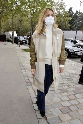 PARIS, FRANCE - OCTOBER 03: Julie Gayet arrives at the Hermes Womenswear Spring/Summer 2021 show as part of Paris Fashion Week on October 03, 2020 in Paris, France. (Photo by Foc Kan/WireImage)