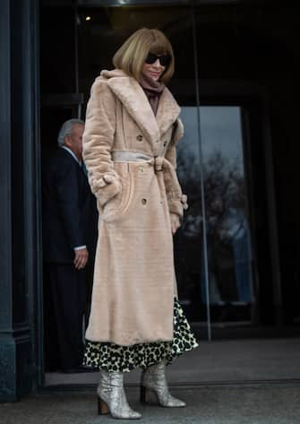 NEW YORK, NEW YORK - FEBRUARY 11: Anna Wintour editor-in-chief of Vogue attends the Carolina Herrera fall 2019 runway show during (NYFW) New York Fashion Week held at New York Historical Society 170 Central Park West on February 11, 2019 in New York City. (Photo by Anthony DelMundo/Getty Images)