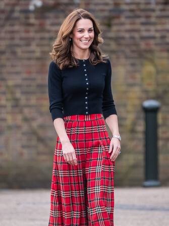 LONDON, ENGLAND - DECEMBER 04: Catherine, Duchess of Cambridge attends a party for families of military personnel deployed in Cyprus at Kensington Palace on December 04, 2018 in London, England. (Photo by Samir Hussein/Samir Hussein/WireImage)