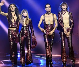 21 May 2021, Netherlands, Rotterdam: The band "Maneskin" (Italy) will perform the song "Zitti E Buoni" at the Jury Final of the Eurovision Song Contest (ESC) in the Ahoy Arena. Photo: Soeren Stache/dpa-Zentralbild/dpa (Photo by Soeren Stache/picture alliance via Getty Images)