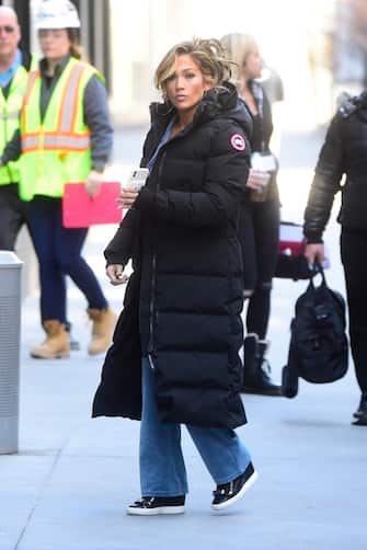 NEW YORK, NY - APRIL 04:  Singer Jennifer Lopez is seen on the set of the 'Hustlers on April 4, 2019 in New York City.  (Photo by Raymond Hall/GC Images)