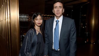 LOS ANGELES, CALIFORNIA - JULY 13: (LR) Riko Shibata and Nicolas Cage attend the Neon Premiere of 