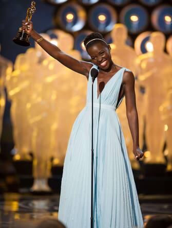 Lupita Nyong'o accepts the Oscar¬Æ for Performance by an actress in a supporting role for her role in ‚Äú12 Years a Slave‚Äù during the live ABC Telecast of The Oscars¬Æ from the Dolby¬Æ Theatre in Hollywood, CA Sunday, March 2, 2014.
