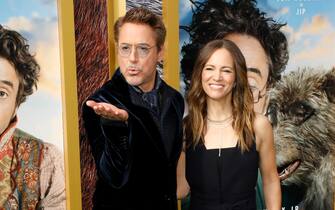 WESTWOOD, CALIFORNIA - JANUARY 11: Robert Downey Jr. and Susan Downey attend the world premiere of "Dolittle" at Regency Village Theatre on January 11, 2020 in Westwood, California. (Photo by Taylor Hill/WireImage)