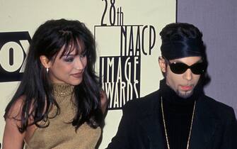 Feb 07, 1997 - Hollywood, California, USA - Musical Legend PRINCE and his wife MAYTE GARCIA at the 1997 NAACP Awards. (Credit Image: © Jonathan Alcorn/ZUMA Press)