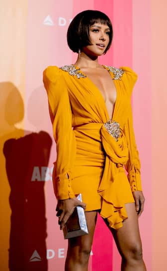 MILAN, ITALY - SEPTEMBER 22: Kat Graham walks the red carpet ahead of amfAR Gala at La Permanente on September 22, 2018 in Milan, Italy. (Photo by Kevin Tachman/Getty Images)