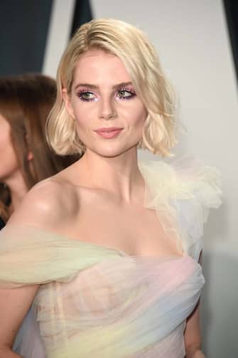 BEVERLY HILLS, CALIFORNIA - FEBRUARY 09: Lucy Boynton attends the 2020 Vanity Fair Oscar party hosted by Radhika Jones at Wallis Annenberg Center for the Performing Arts on February 09, 2020 in Beverly Hills, California. (Photo by Daniele Venturelli/WireImage,)