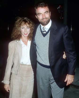 Jillie Mack and Tom Selleck during "Speed-The-Plow" Opening Night on Broadway, 1988 at The Royale Theater in New York, New York, United States. (Photo by Ron Galella/Ron Galella Collection via Getty Images)