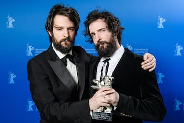 BERLIN, GERMANY - FEBRUARY 29:  (L-R) Directors Damiano Dâ  Innocenzo and Fabio Dâ  Innocenzo, winner of the Silver Bear for Best Screenplay for the film "Bad Tales" after the award ceremony of the 70th Berlinale International Film Festival Berlin at Grand Hyatt Hotel on February 29, 2020 in Berlin, Germany. (Photo by Clemens Bilan/EPA-EFE/Pool/Getty Images)