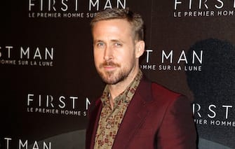 1040175366 PARIS, FRANCE - SEPTEMBER 25: Actor Ryan Gosling attends "First Man" Paris Premiere at Cinema UGC Normandie on September 25, 2018 in Paris, France. (Photo by Laurent Viteur/Getty Images)