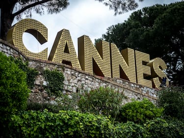 CANNES, FRANCE - MAY 11: The Cannes sign is seen on May 11, 2020 in Cannes, France. The 73rd Cannes Film festival was due to start on May 12, but due to the coronavirus crisis, the festival has cancelled its physical edition for 2020. The festival will collaborate with the fall festivals such as Venice Film Festival. The Coronavirus (COVID-19) pandemic has spread to many countries across the world, claiming over 280,000 lives and infecting over 4 million people. (Photo by Arnold Jerocki/Getty Images)