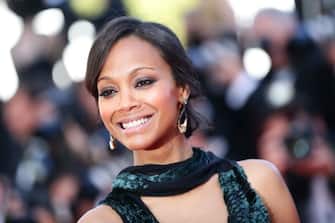 CANNES, FRANCE - MAY 15:  Zoe Saldana  attends the "Mr Turner" premiere during the 67th Annual Cannes Film Festival on May 15, 2014 in Cannes, France.  (Photo by Vittorio Zunino Celotto/Getty Images)