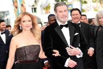 CANNES, FRANCE - MAY 15: Kelly Preston (L) and John Travolta of "Gotti" attend the red carpet screening of "Solo: A Star Wars Story" during the 71st annual Cannes Film Festival at Palais des Festivals on May 15, 2018 in Cannes, France. (Photo by Pascal Le Segretain/Getty Images)