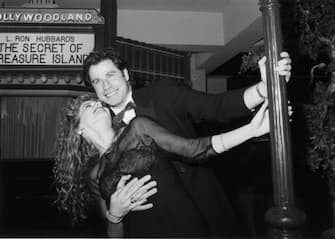 LOS ANGELES - 1991:  John Travolta and wife Kelly Preston at the opening of the Church of Scientology Museum in Los Angeles. (Photo by  Joan Adlen/Getty Images) 