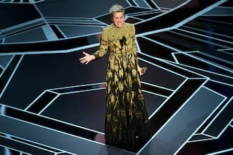 HOLLYWOOD, CA - MARCH 04:  Actor Frances McDormand accepts Best Actress for 'Three Billboards Outside Ebbing, Missouri' onstage during the 90th Annual Academy Awards at the Dolby Theatre at Hollywood & Highland Center on March 4, 2018 in Hollywood, California.  (Photo by Kevin Winter/Getty Images)