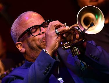 Renown trumpetist and composer Terence Blanchard performs after receiving the Herbie Hancock Institute of Jazz 2019 Founder's Award at the Kennedy Center in Washington, DC, on December 3, 2019. (Photo by EVA HAMBACH / AFP) / -- IMAGE RESTRICTED TO EDITORIAL USE - STRICTLY NO COMMERCIAL USE -- (Photo by EVA HAMBACH/AFP via Getty Images)
