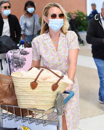 VENICE, ITALY - SEPTEMBER 01: Ludivine Sagnier is seen arriving at venice Airport duirng the 77th Venice Film Festival on September 01, 2020 in Venice, Italy. (Photo by Photopix/GC Images)