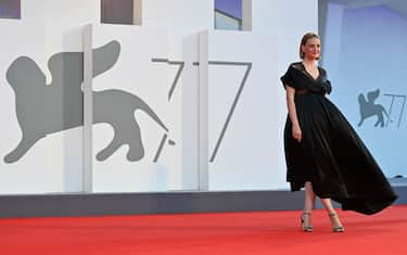 British actress Romola Garai arrives for the screening of the film "Miss Marx" presented in competition on the fourth day of the 77th Venice Film Festival, on September 5, 2020 at Venice Lido, during the COVID-19 infection, caused by the novel coronavirus. (Photo by Alberto PIZZOLI / AFP) (Photo by ALBERTO PIZZOLI/AFP via Getty Images)