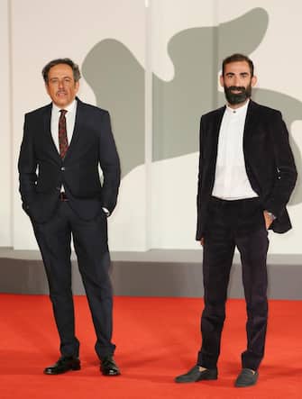 VENICE, ITALY - SEPTEMBER 06:  Corrado Giannetti and Marco Zucca walk the red carpet ahead of the movie "Assandira" at the 77th Venice Film Festival on September 06, 2020 in Venice, Italy. (Photo by Ernesto S. Ruscio/Getty Images)
