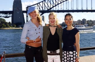 SYDNEY, AUSTRALIA - JUNE 05: (L-R) Actors Cameron Diaz, Drew Barrymore and Lucy Liu after a press conference to promote their latest film 'Charlie's Angels: Full Throttle' at the Sydney Opera House on June 05, 2003 in Sydney, Australia. (Photo by Peter Carrette Archive/Getty Images)