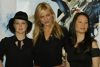 BERLIN, GERMANY - JULY 8:  (L to R)  Actress Drew Barrymore, Cameron Diaz and Lucy Liu attend a photocall held at the Four Seasons Hotel in Berlin for the new Charlie's Angels film July 8, 2003 in Germany.   (Photo by Kurt Vinion/Getty Images)