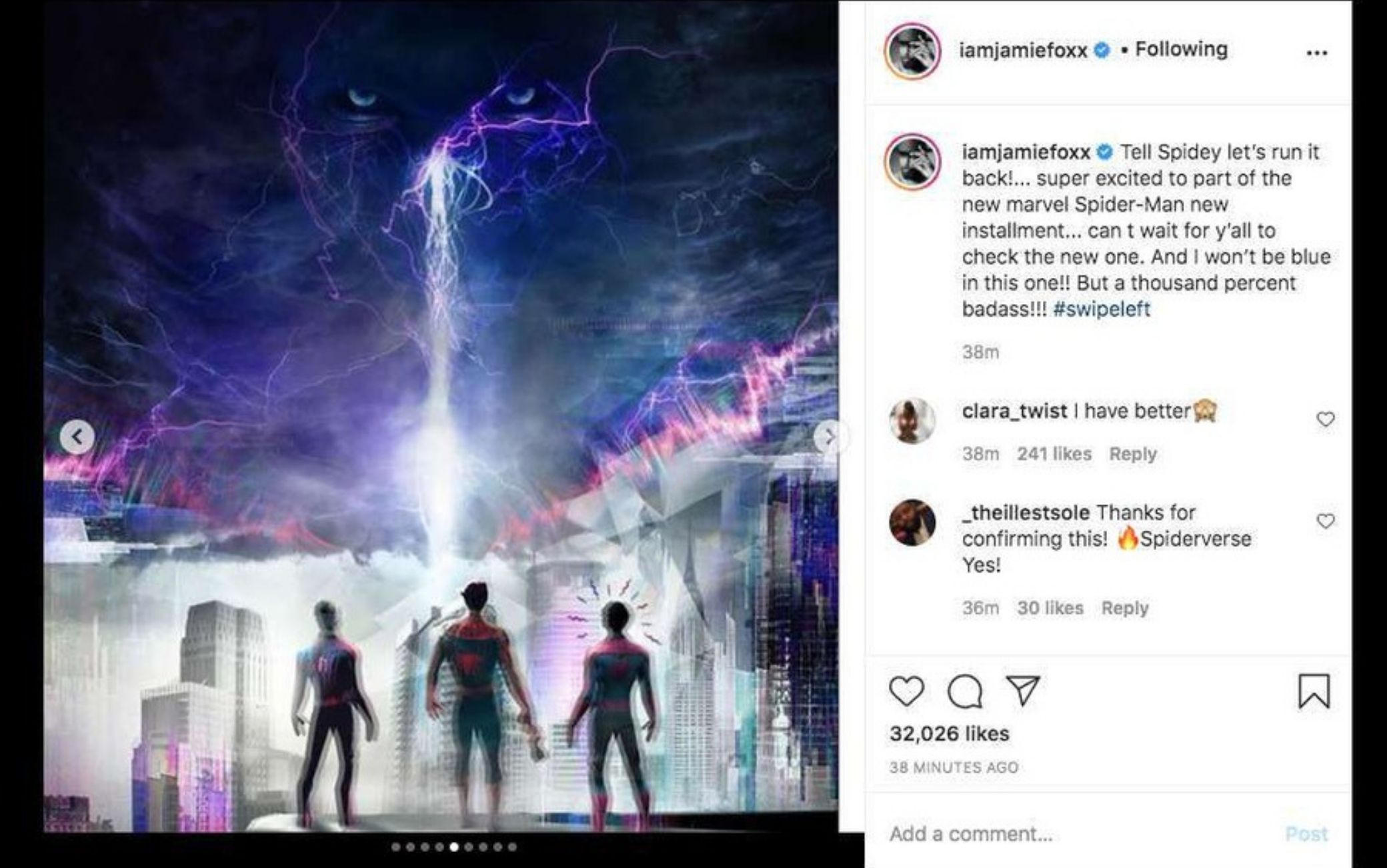 Immagine tratta dal profilo Instagram @iamjamiefoxx Immagine tratta dal profilo Instagram @iamjamiefoxx