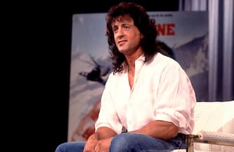 Actor Sylvester Stallone appears as a guest on the Oprah Winfrey Show in Los Angeles, California, April 23, 1988. (Photo by Paul Natkin/Getty Images)