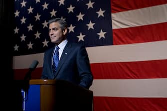 Governor Morris (George Clooney) delivers a major speech at Kent State University in Columbia Pictures' IDES OF MARCH.