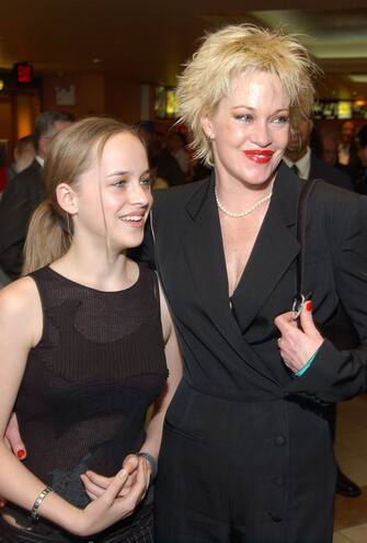 Dakota Johnson and Melanie Griffith during "And Starring Pancho Villa As Himself" - New York Premiere - Inside Arrivals at Loew's Theater in New York City, California, United States. (Photo by Dimitrios Kambouris/WireImage)