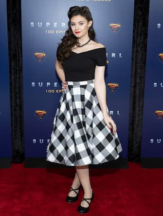 VANCOUVER, BC - DECEMBER 14: Supergirl series regular actor Nicole Maines attends the red carpet for the shows 100th episode celebration at the Fairmont Pacific Rim Hotel on December 14, 2019 in Vancouver, Canada. (Photo by Phillip Chin/Getty Images for Warner Brothers Television)