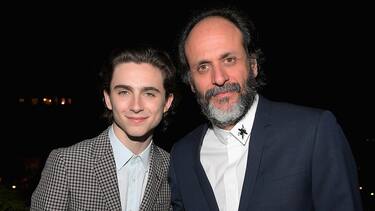 LOS ANGELES, CA - DECEMBER 07:  TimothÃ©e Chalamet and Luca Guadagnino attend GQ and Dior Homme private dinner in celebration of The 2017 GQ Men Of The Year Party at Chateau Marmont on December 7, 2017 in Los Angeles, California.  (Photo by Charley Gallay/Getty Images for GQ)