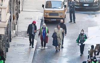 Al Pacino  in via Condotti on set during the shooting of the film 'House of Gucci' in Rome, Italy, 22 March 2021. The upcoming biopic crime movie directed by British filmmaker Ridley Scott is based on the 2001 book 'The House of Gucci: A Sensational Story of Murder, Madness, Glamor, and Greed' by Sara Gay Forden.
ANSA/MASSIMO PERCOSSI